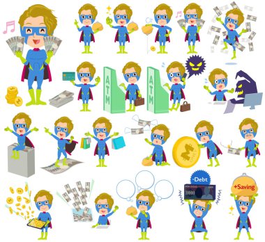 süper kahraman adam mavi yeşil para