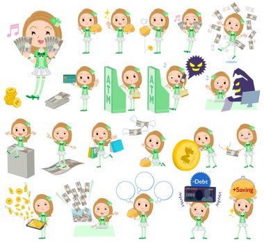 Yeşil kostüm para pop star