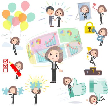 Siyah ceket pantolon iş kadın başarı ve pozitif