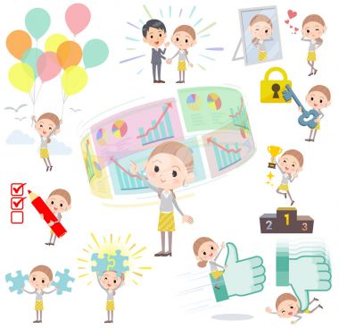 Düğüm saç sarı etek kadın başarı ve pozitif