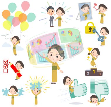 kimono sarı okra kadın başarı ve pozitif