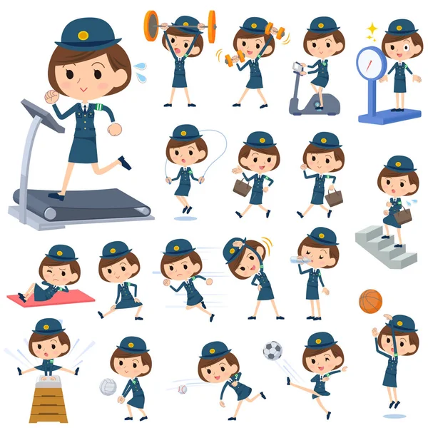 Police Woman Sports & exercise — Stock Vector