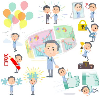 Doktor yaşlı adam başarı ve pozitif