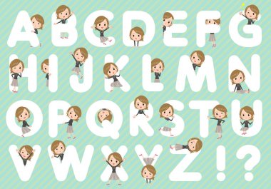 Kısa saç siyah yüksek boyunlu kadın A to Z