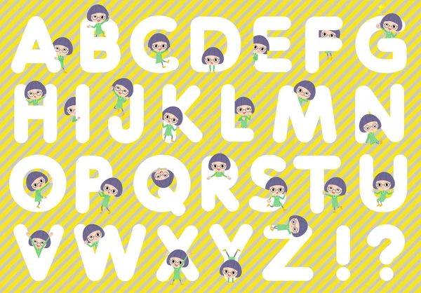 Yeşil elbise kısa kesilmiş gözlük kız A to Z