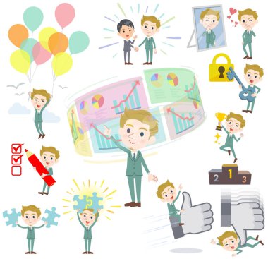 Sarı saçlı adam beyaz başarı ve pozitif