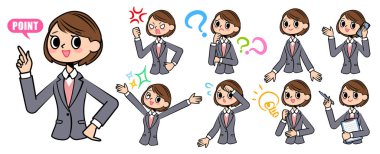 Gri takım iş kadını akıllı