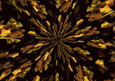 Kübizm arka plan radyasyon siyah ve altın
