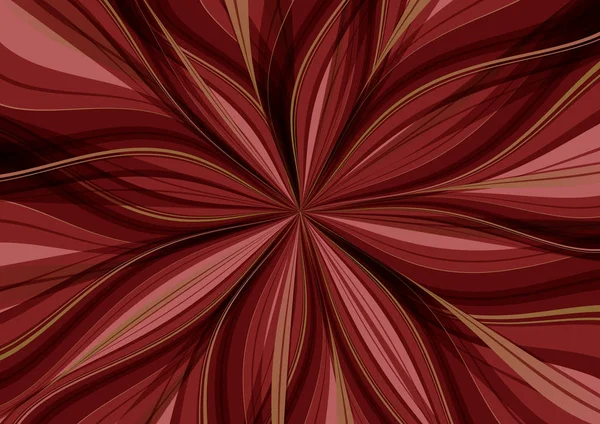 Fondo radiación rojo drapeado flor — Vector de stock