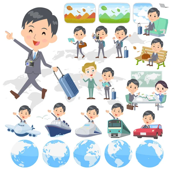 Gri takım elbise işadamı seyahat