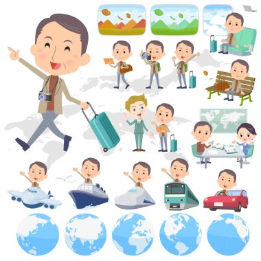 Kahverengi yüksek boyun orta yaşlı adam seyahat