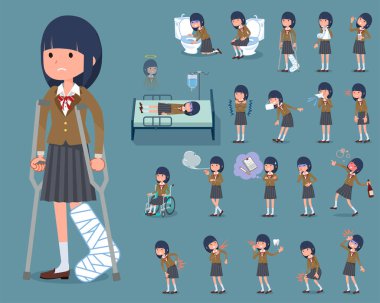 düz tip liseli kız kahverengi Blazer_sickness