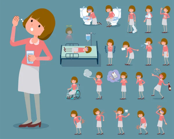 düz tip düz saç pembe bluz woman_sickness patlama