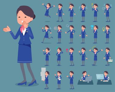 düz tip kabin görevlisi mavi woman_1