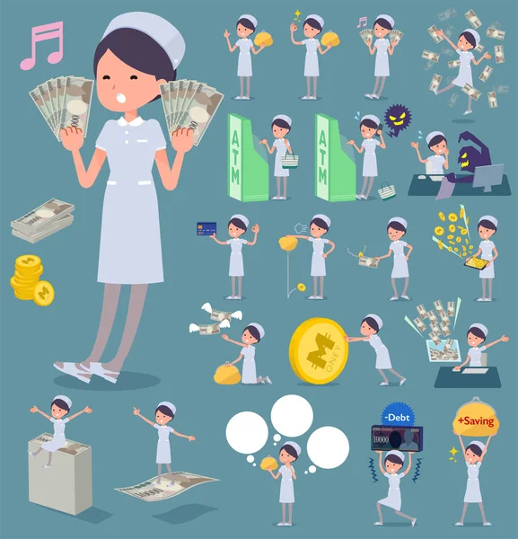 NYÁK nővér viselni woman_money — Stock Vector