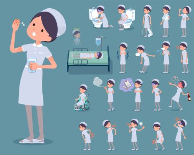 düz tip hemşire giymek woman_sickness