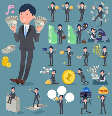 düz türü gri takım elbise businessman_money