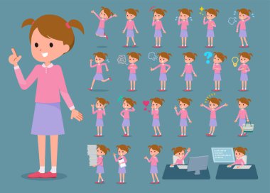 düz tip Pink Giyim girl_1