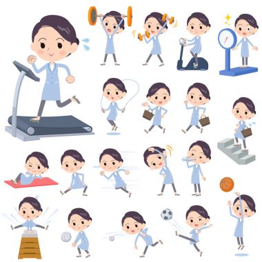 Beyaz önlük women_Sports ve egzersiz