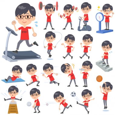 Kırmızı Tshirt Glasse men_Sports ve egzersiz
