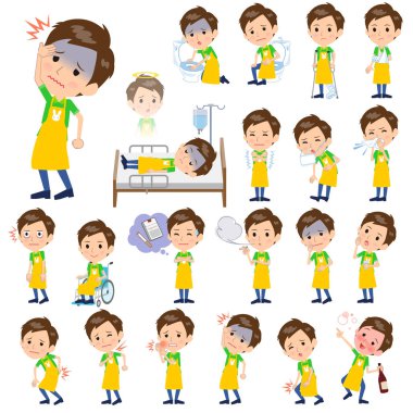 Çocuk bakıcısı men_sns çeşitli pozlar kümesi