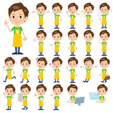 Çocuk bakıcısı men_1 çeşitli pozlar kümesi