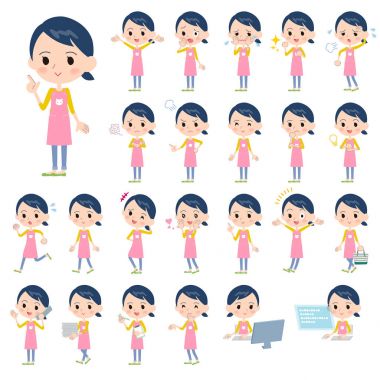 Çocuk bakıcısı women_1 çeşitli pozlar kümesi