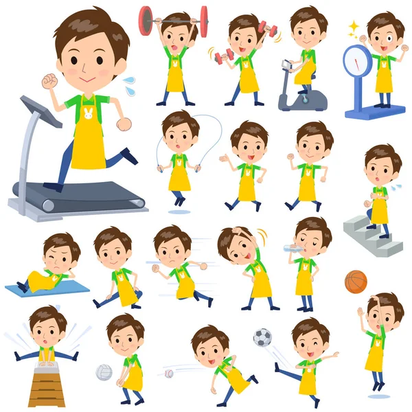 Childminder-men_Sports & gyakorlása — Stock Vector