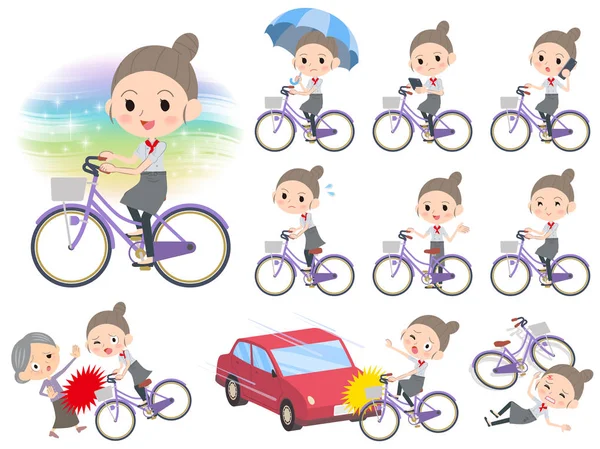 Cocina occidental cocina women _ city bicicleta — Vector de stock