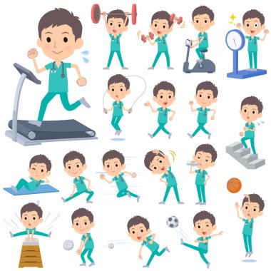 Cerrahi operasyon yeşil giyim men_Sports ve egzersiz