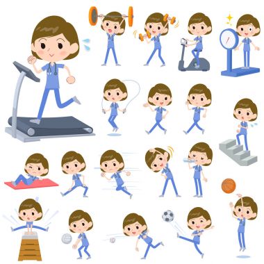 Cerrahi operasyon mavi giymek women_Sports ve egzersiz