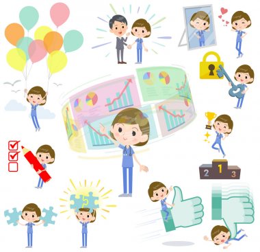 Cerrahi operasyon mavi giyim women_success ve pozitif