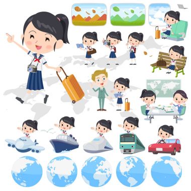 Shortsleeved gömlek denizci suit_travel