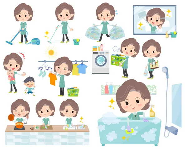 Mavi-yeşil tunik orta women_Housekeeping