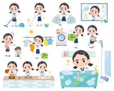 Denizci kıyafeti kalın kaşlar girl_Housekeeping