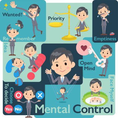 Gri takım elbise Businessman_Mental ve iradesiyle