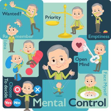 Yeşil giyim grandfather_Mental ve iradesiyle