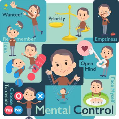 Men_Mental ve iradesiyle kahverengi yüksek boyun orta yaşlı