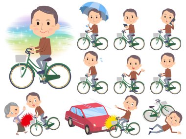 Men_city Bisiklet kahverengi yüksek boyun orta yaşlı