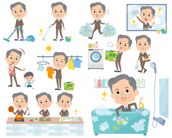 Çift takım elbise sakal eski men_housekeeping