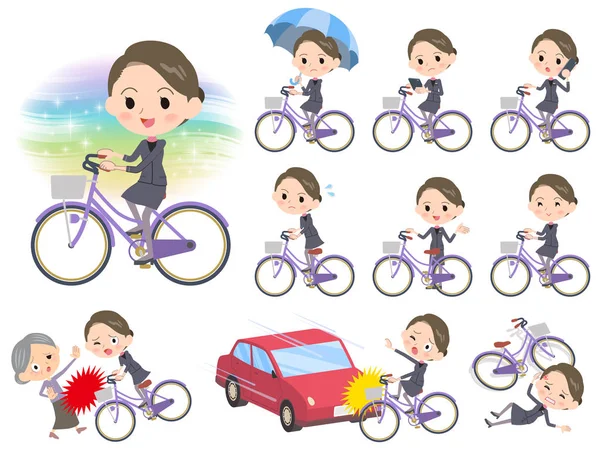 Belleza personal women _ city bicicleta — Vector de stock