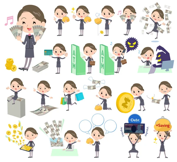 Belleza personal women _ money — Vector de stock