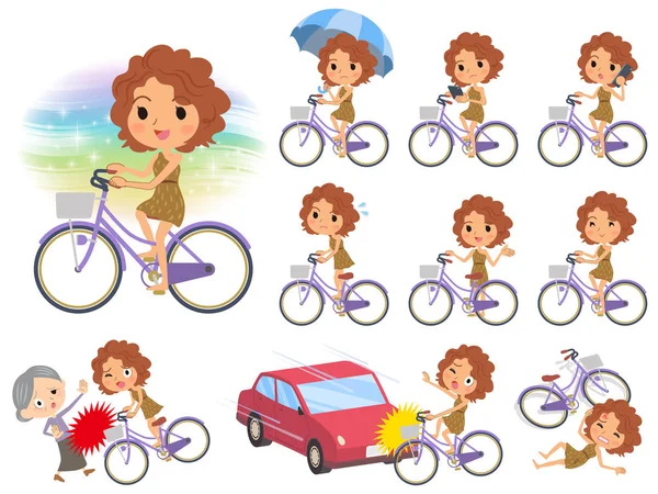 Bicicleta Primitive women _ city — Vector de stock