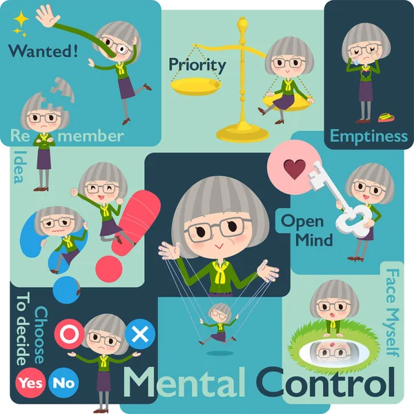 Yeşil tişörtlü eski women_Mental ve iradesiyle