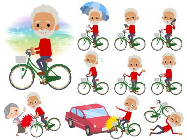 Kırmızı yüksek boyun yaşlı adam black_city Bisiklet