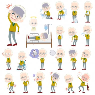 Yaşlı adam White_sickness sarı okra örgü