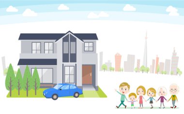 3 kuşaktır aile ev White_tour şehirde beyaz geri