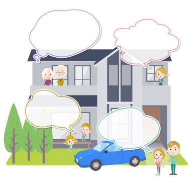 Aile 3 kuşaktır ev White_house ile ilgilenen metin balon