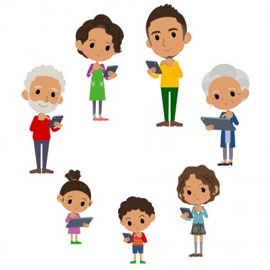 Aile 3 kuşaktır Internet iletişim black_smartphone sekmesi