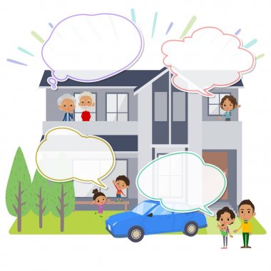 Aile 3 kuşaktır ev black_house görüntüleme metin balon